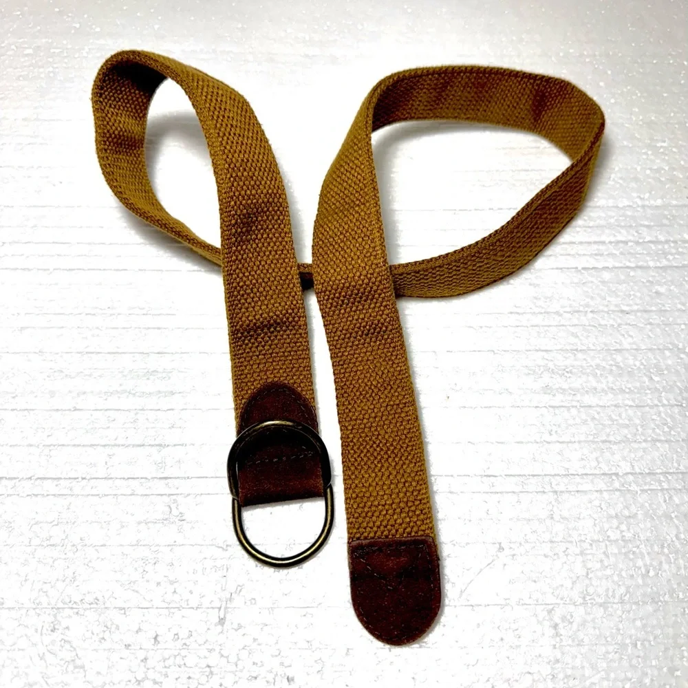 Brown Canvas Belt with Metal Buckle